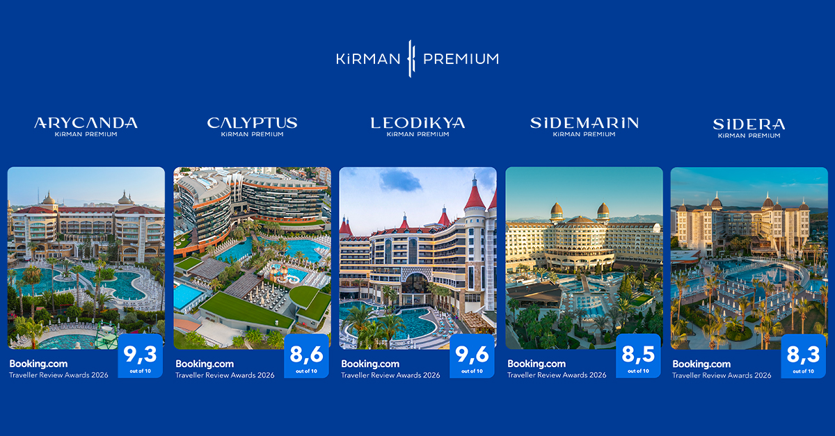 Kirman Premium Hotels Awarded at the Booking.com Traveller Review Awards 2026
